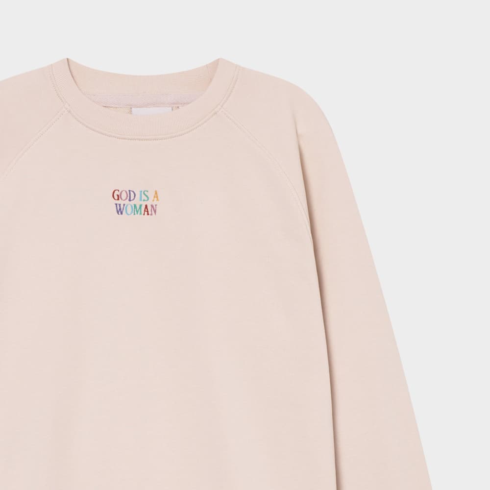 Sweatshirt Ystad God is Woman Oat White