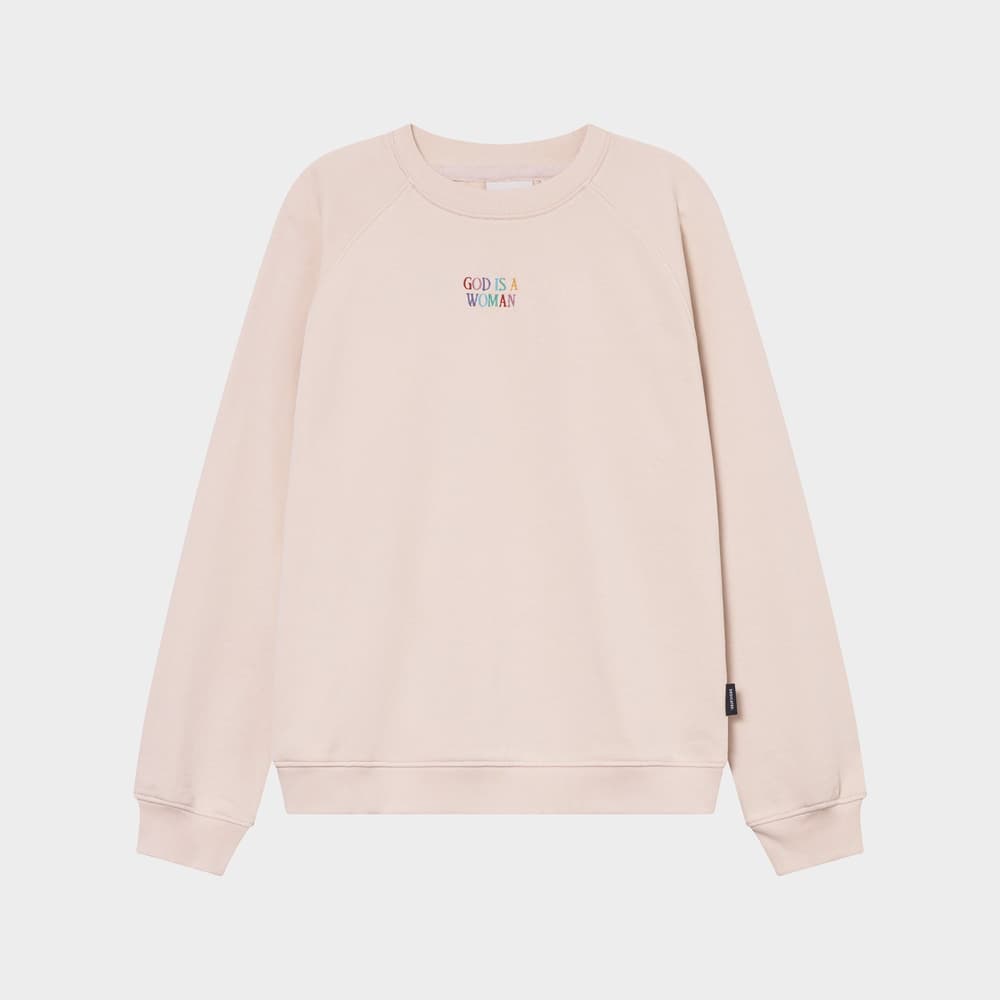 Sweatshirt Ystad God is Woman Oat White