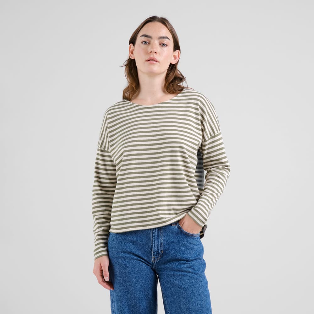 Top Humledal Stripes Leaf Green