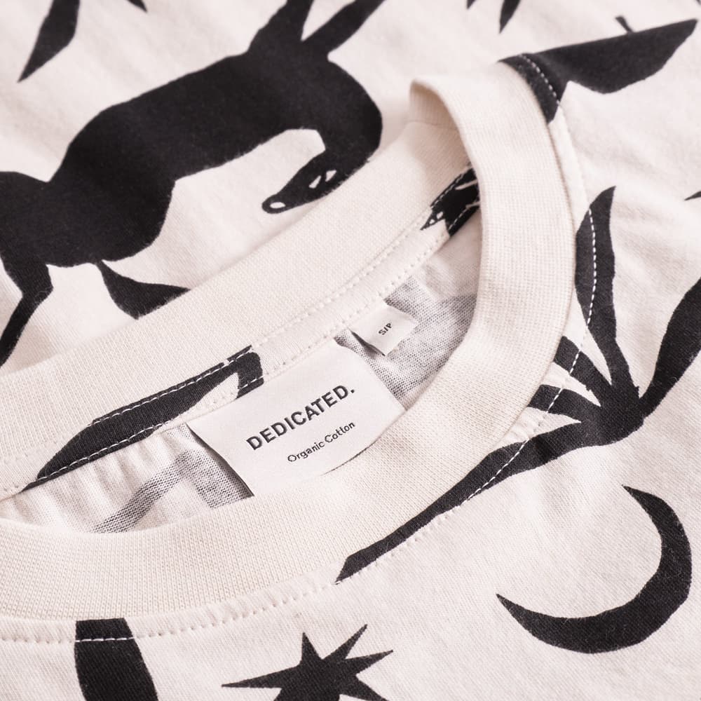 T-shirt Vadstena Papercut Horses Oat White