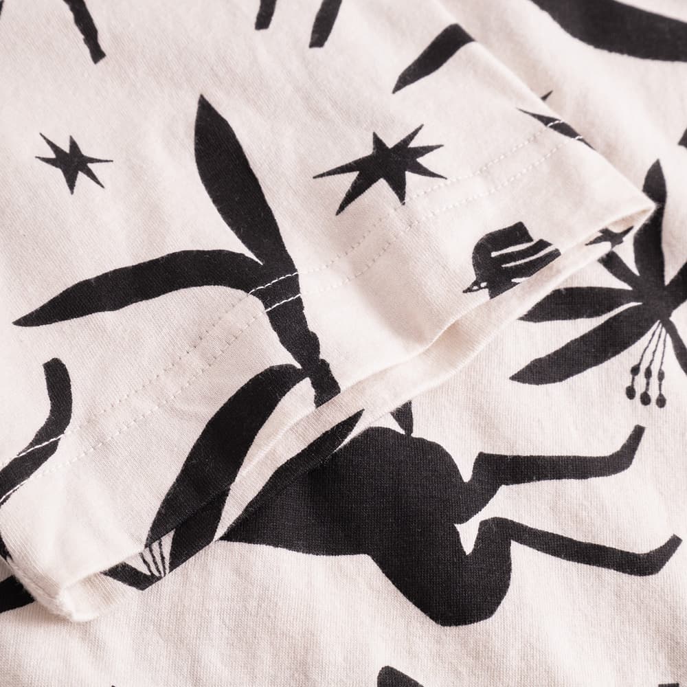 T-shirt Vadstena Papercut Horses Oat White