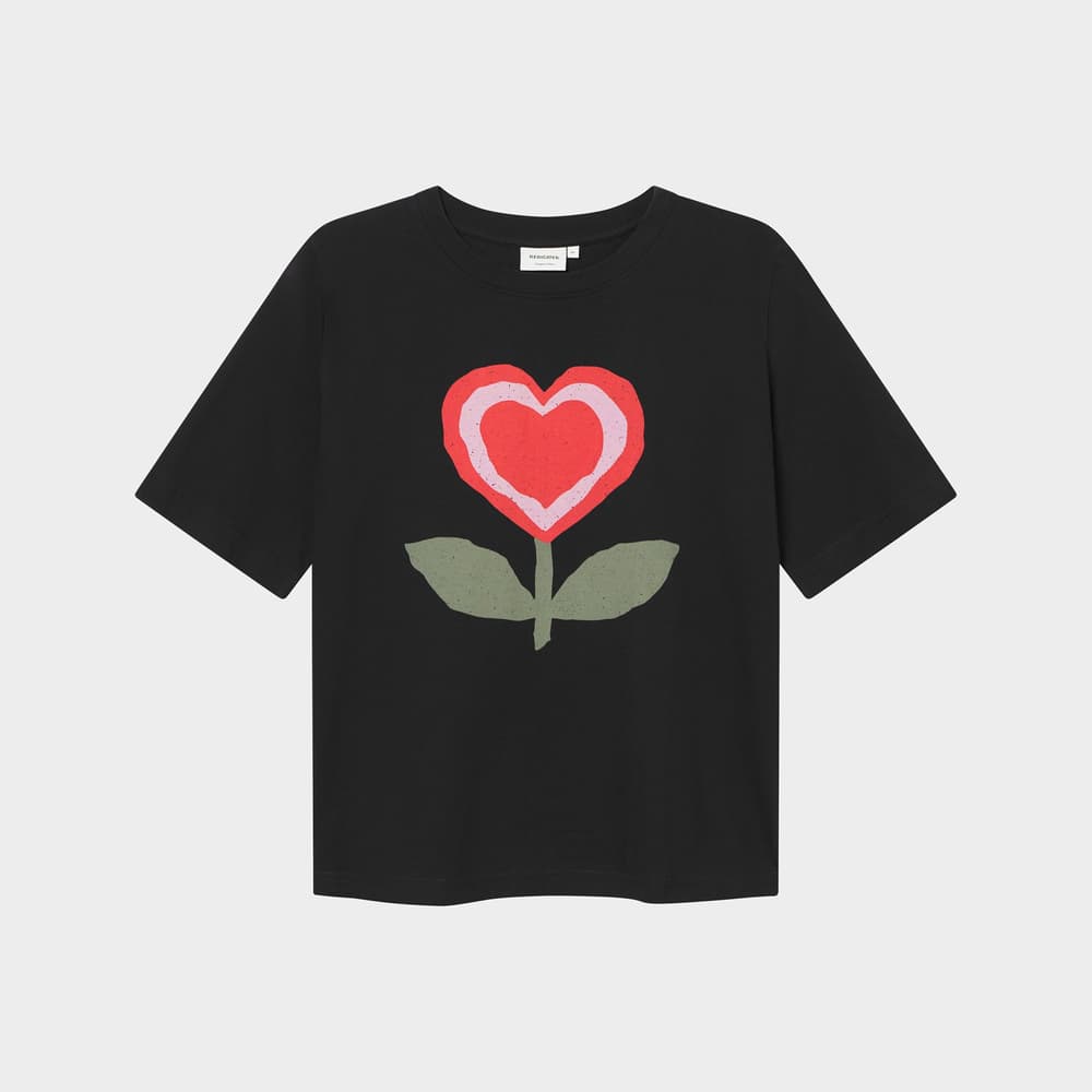 T-shirt Vadstena Love Flower Black