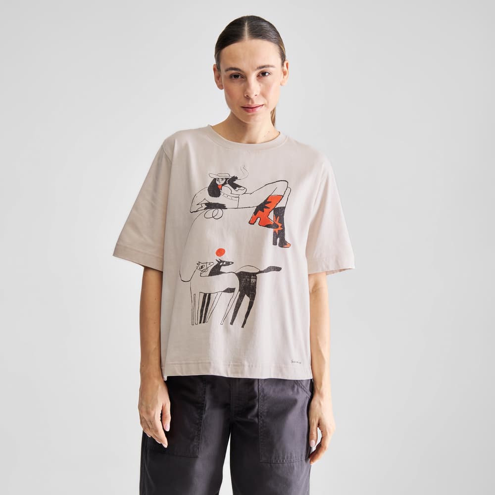 T-shirt Vadstena Star Boots Oat White