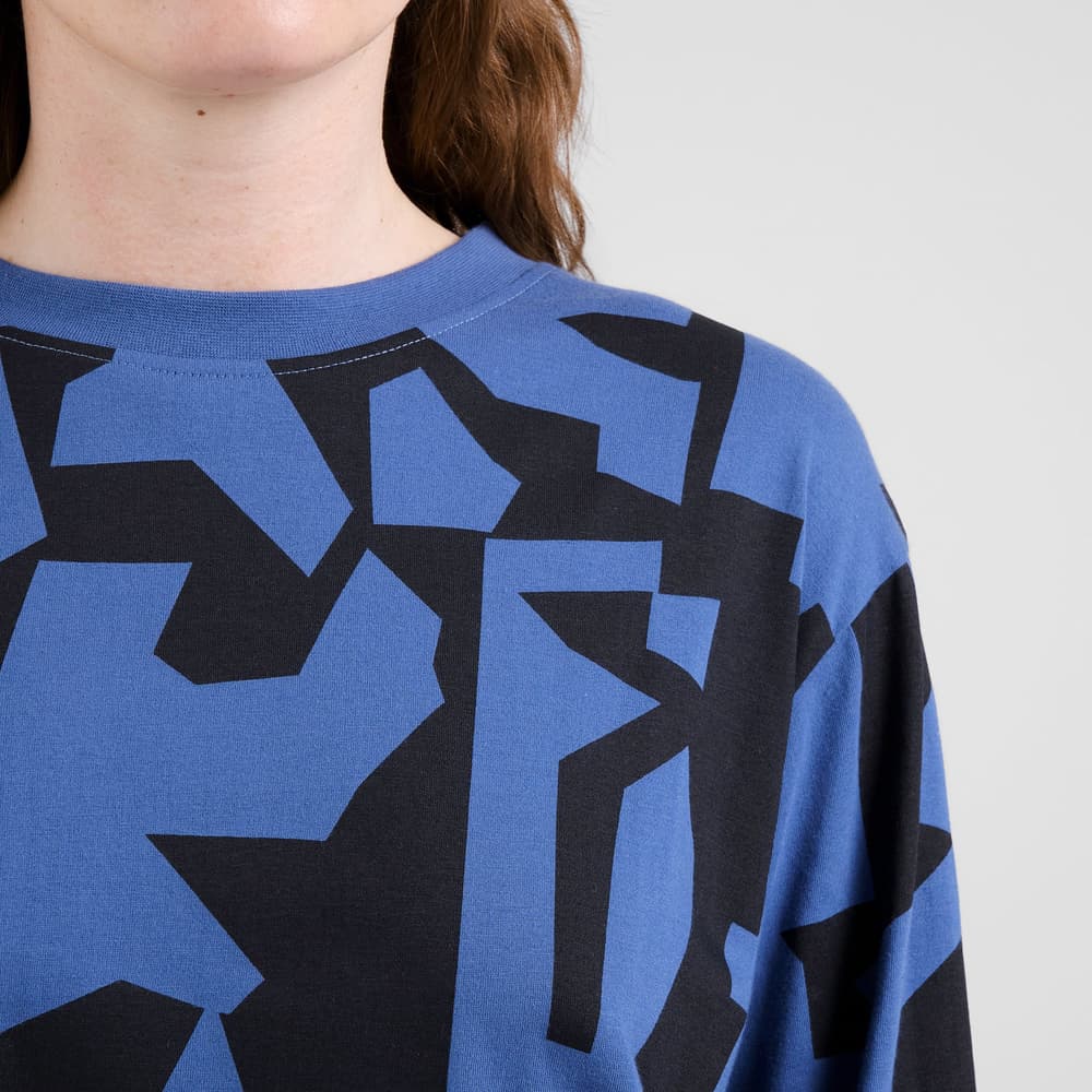 T-shirt Long Sleeve Vreta Abstract Chaos Blue