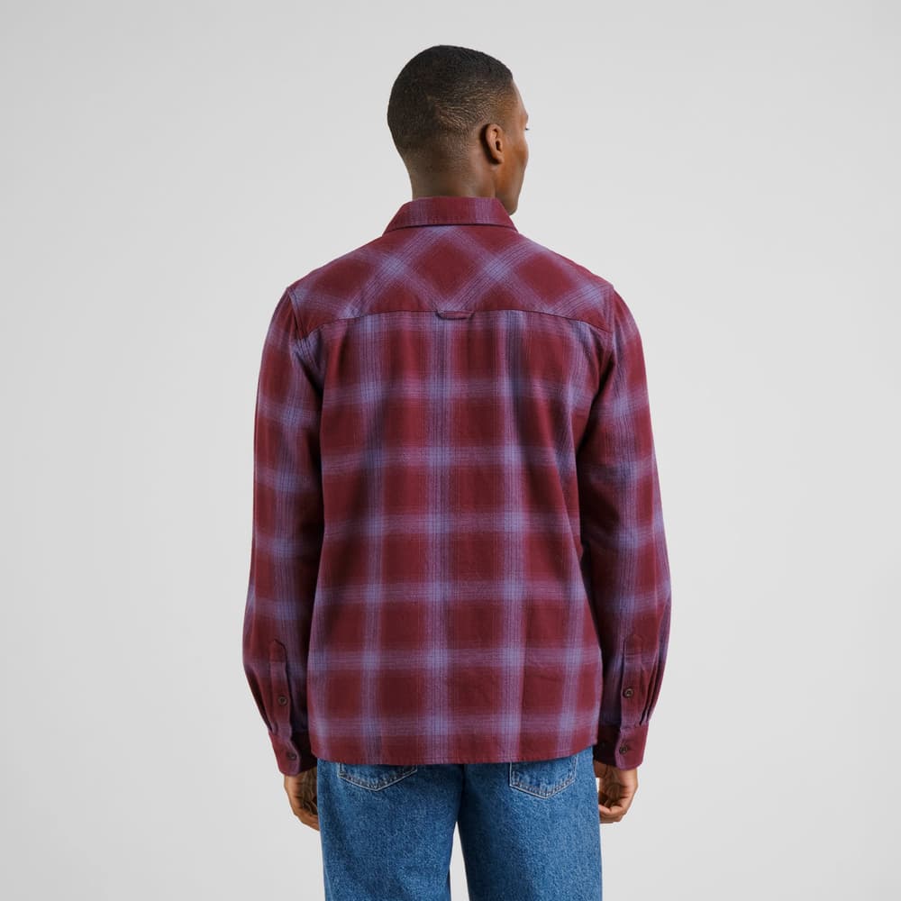 Shirt Rute Flannel Shadow Check Fig Red
