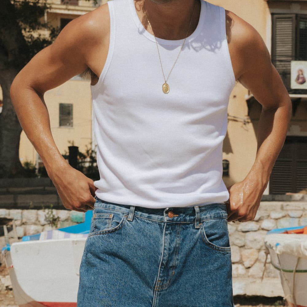 Rib Tank Top Forsa White