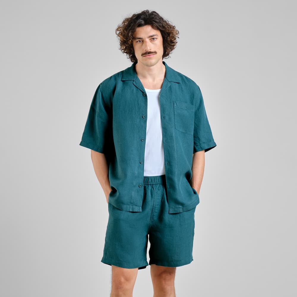 Shorts Sibbarp Linen Mediterranea Green