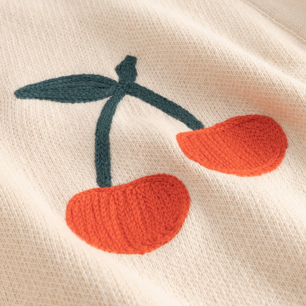 Cardigan Kanan Application Berries Vanilla White