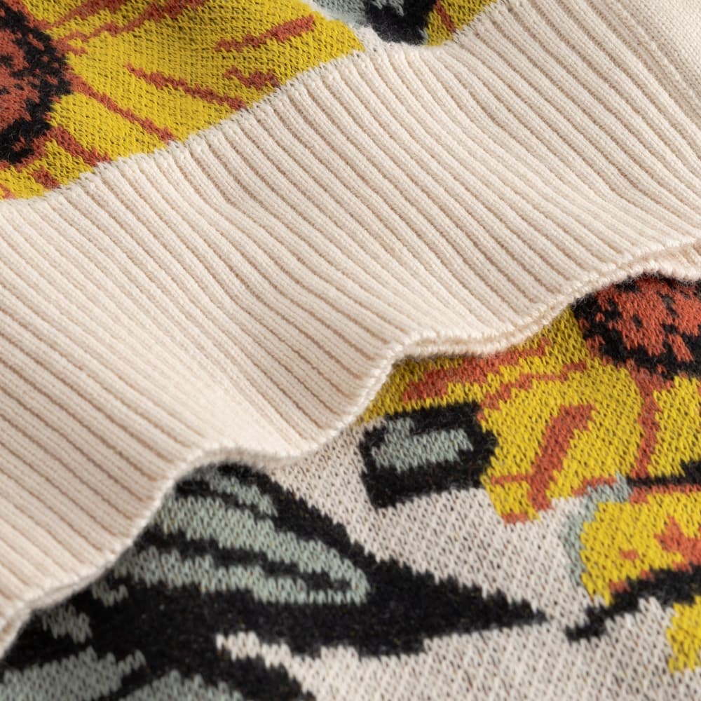 Cardigan Kanan Sunflower AOP Vanilla White