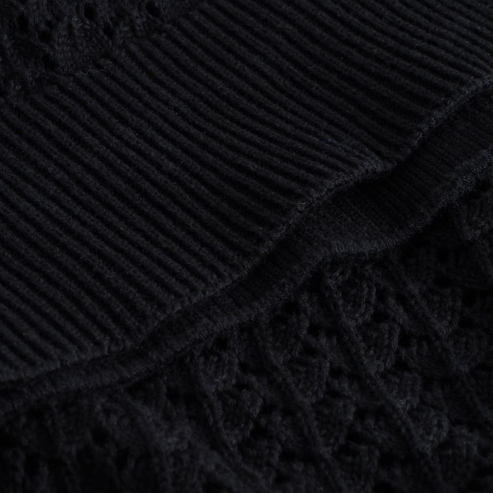 Knitted Cardigan Rosendal Crochet Black