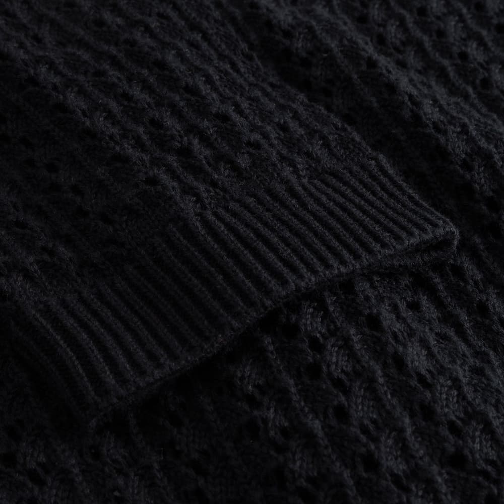 Knitted Cardigan Rosendal Crochet Black