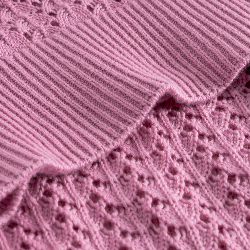 Knitted Cardigan Rosendal Crochet Moonlite Pink