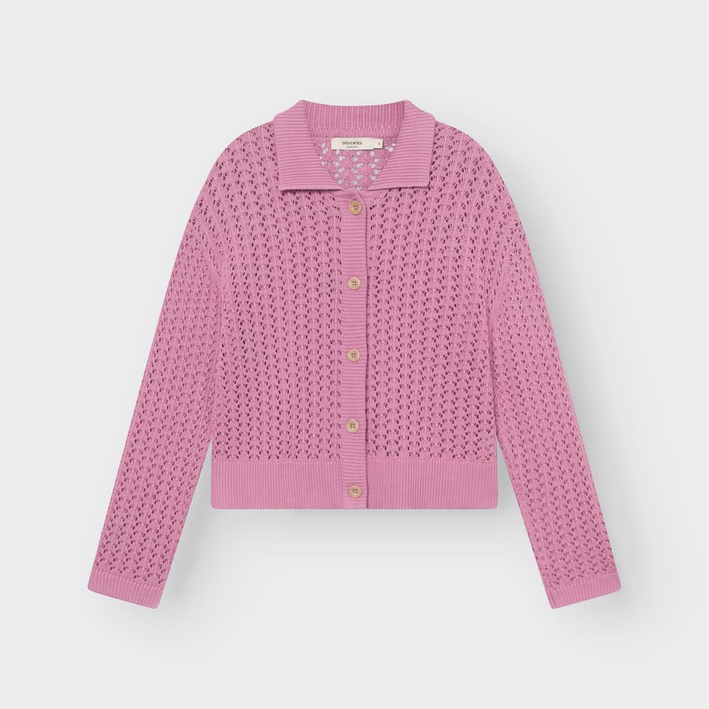 Knitted Cardigan Rosendal Crochet Moonlite Pink