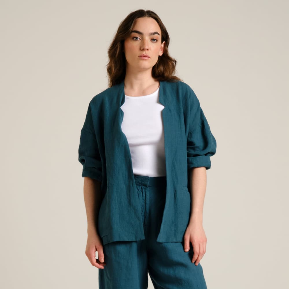 Loose Blazer Tanto Linen Mediterranea Green