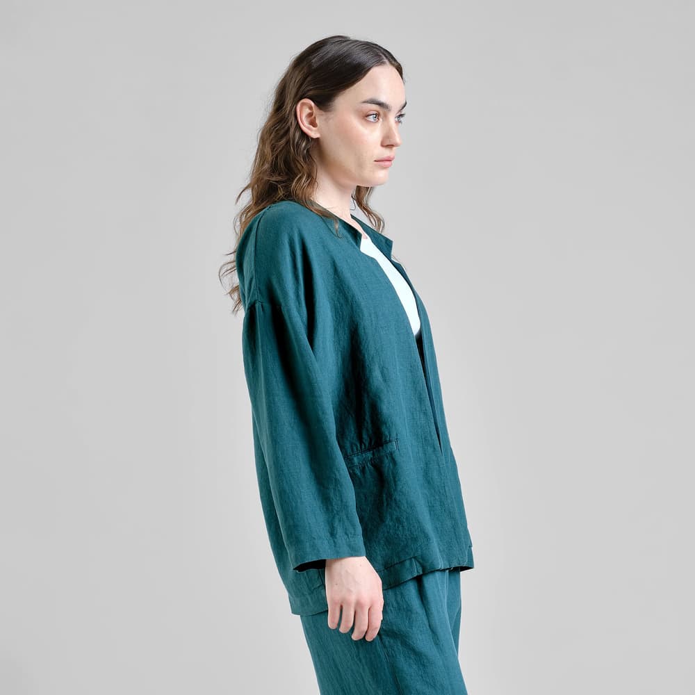 Loose Blazer Tanto Linen Mediterranea Green