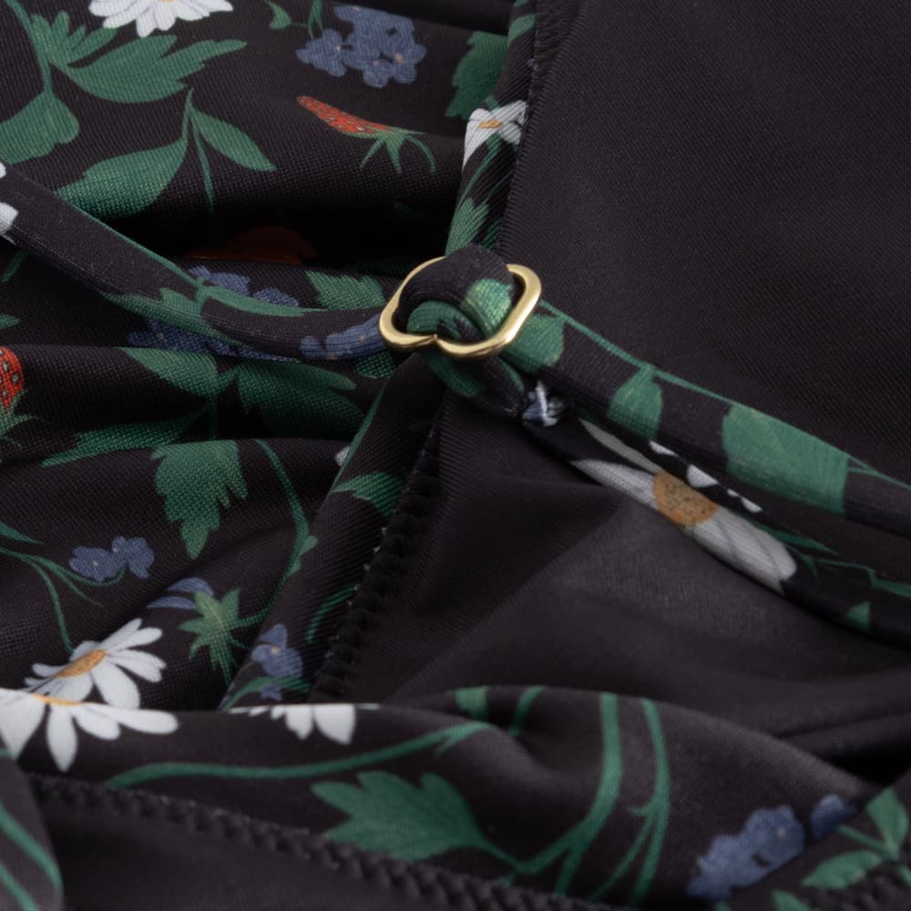 Wrap Swimsuit Klinte Strawberry Field Black