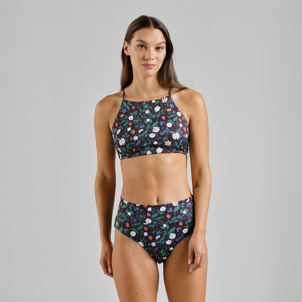 Bikini Pants Slite Strawberry Field Black
