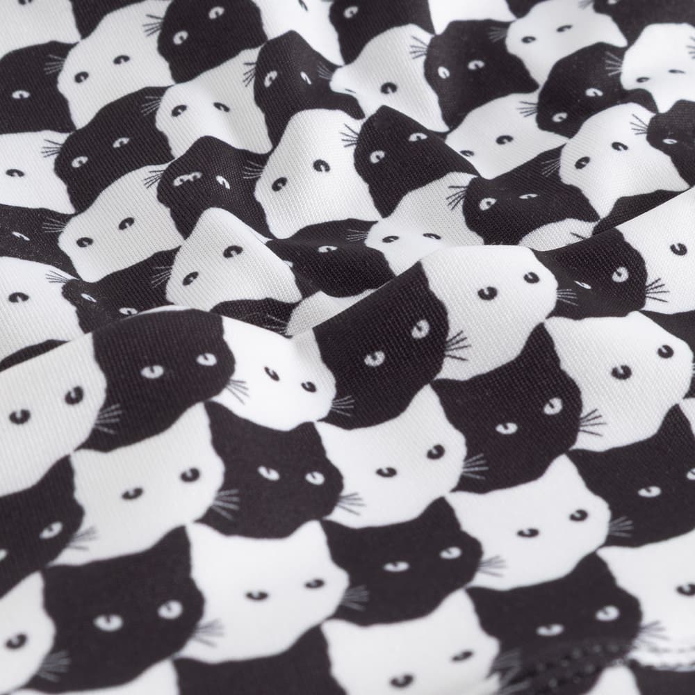 Bikini Pants Slite Pepita Cats Black