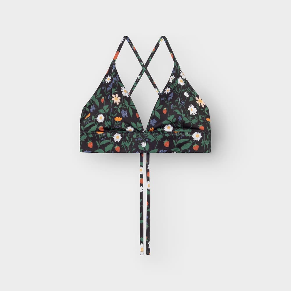Bikini Top Alva Strawberry Field Black