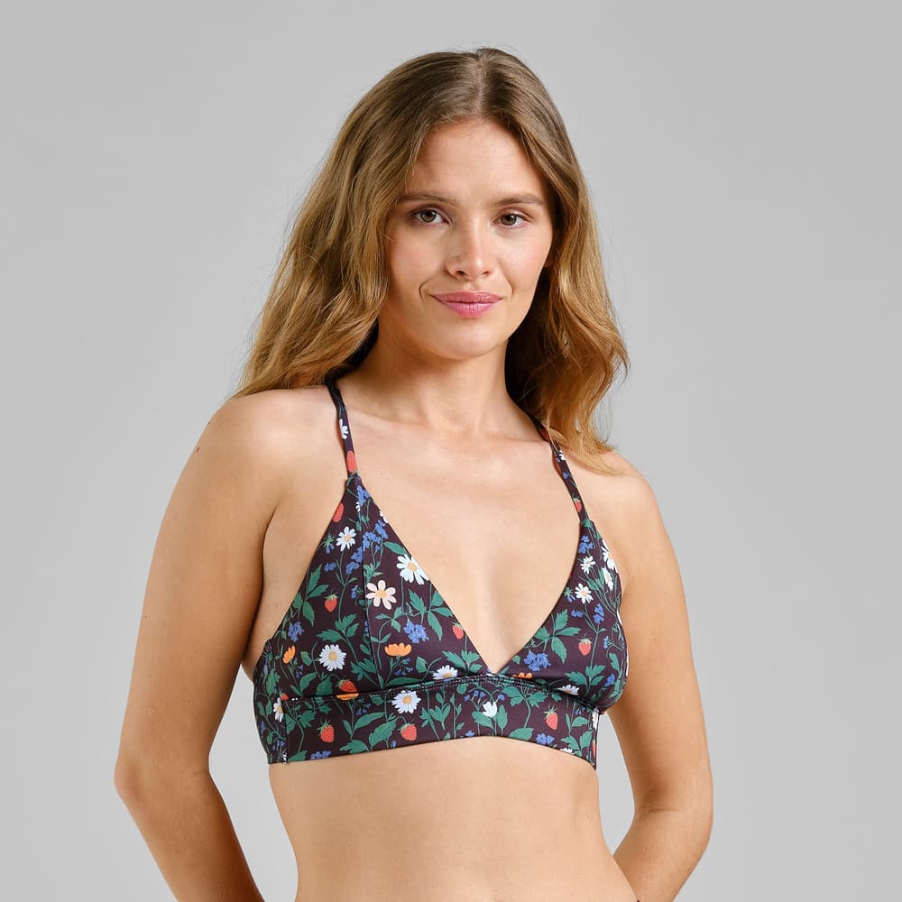 Bikini Top Alva Strawberry Field Black
