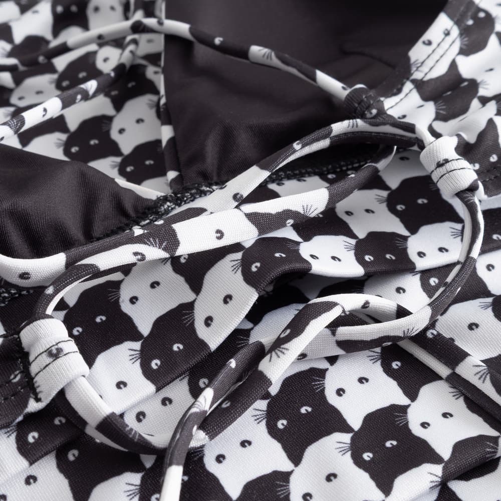 Bikini Top Alva Pepita Cats Black