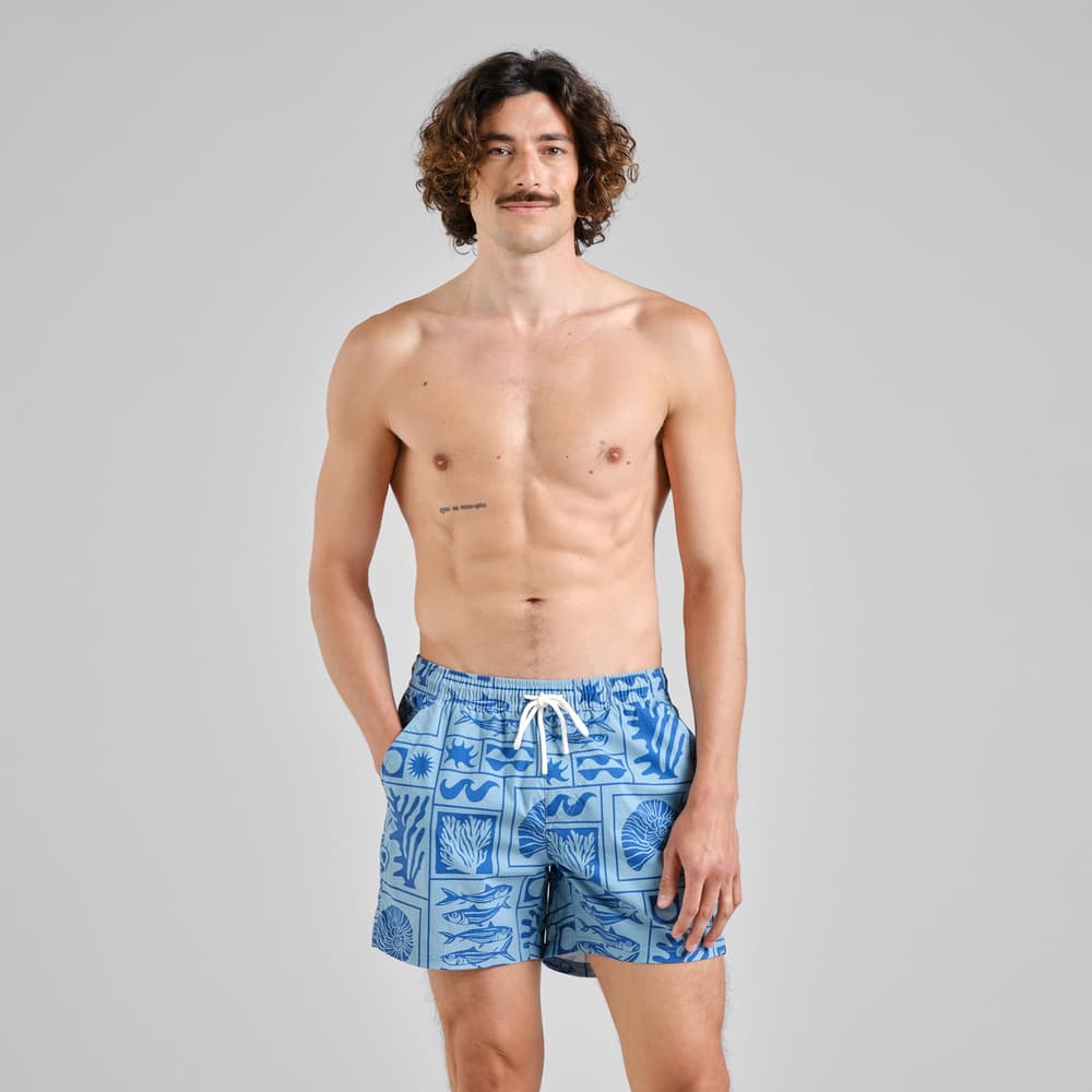 Swim Shorts Birka Ocean Squares Blue