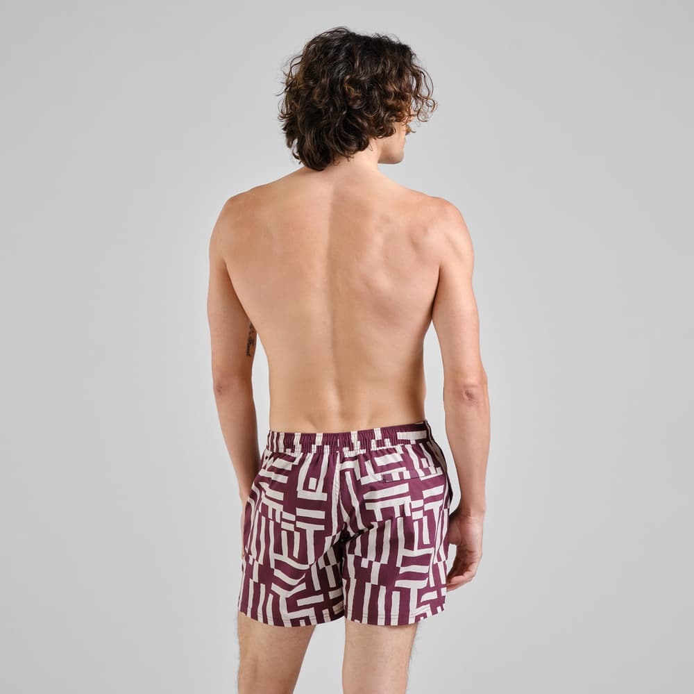 Swim Shorts Birka Lines & Sticks Fig Red