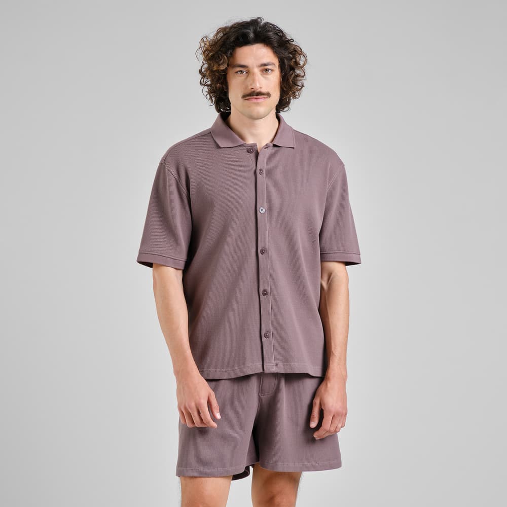 Shirt Falkvik Waffle Sparrow Brown