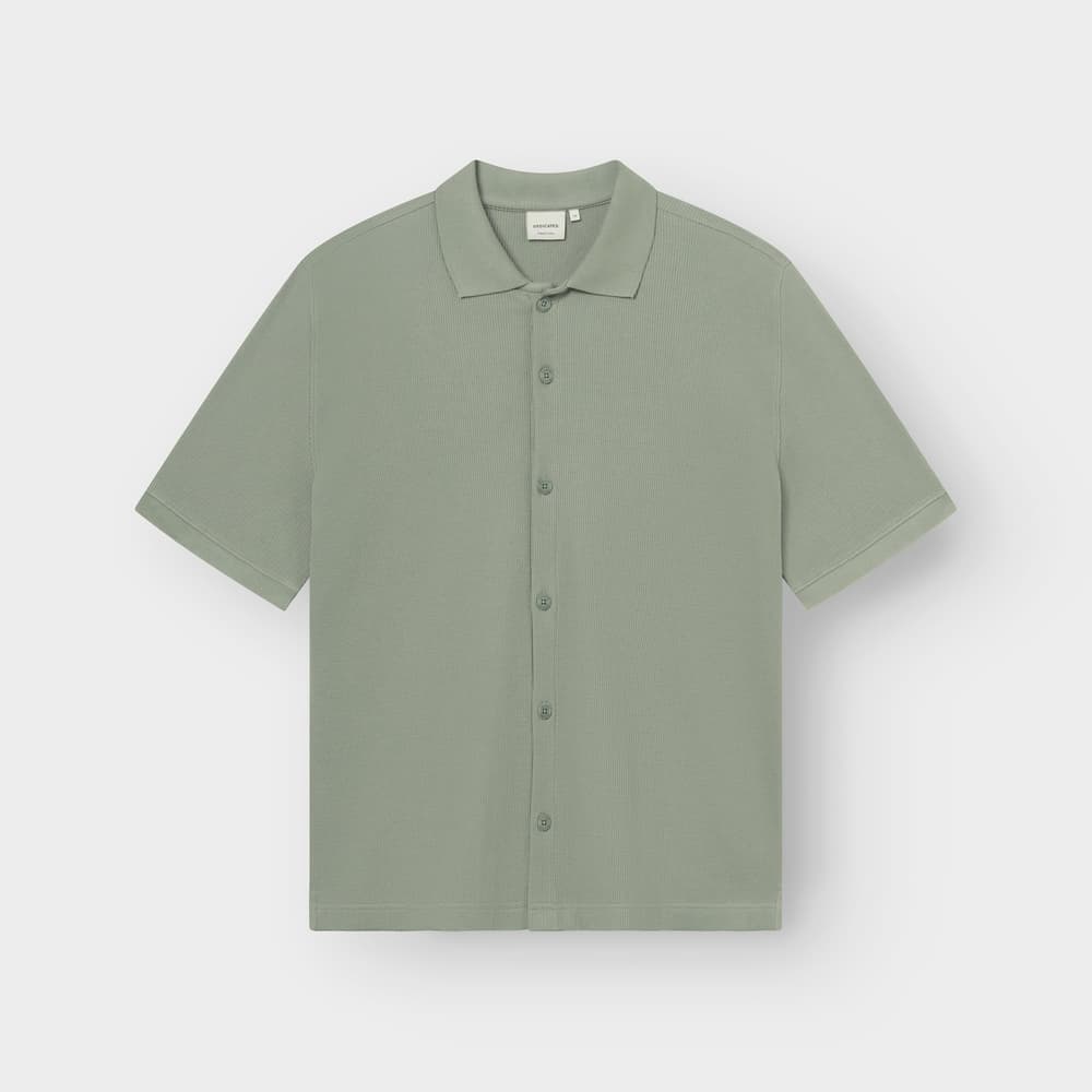 Shirt Falkvik Waffle Iceberg Green