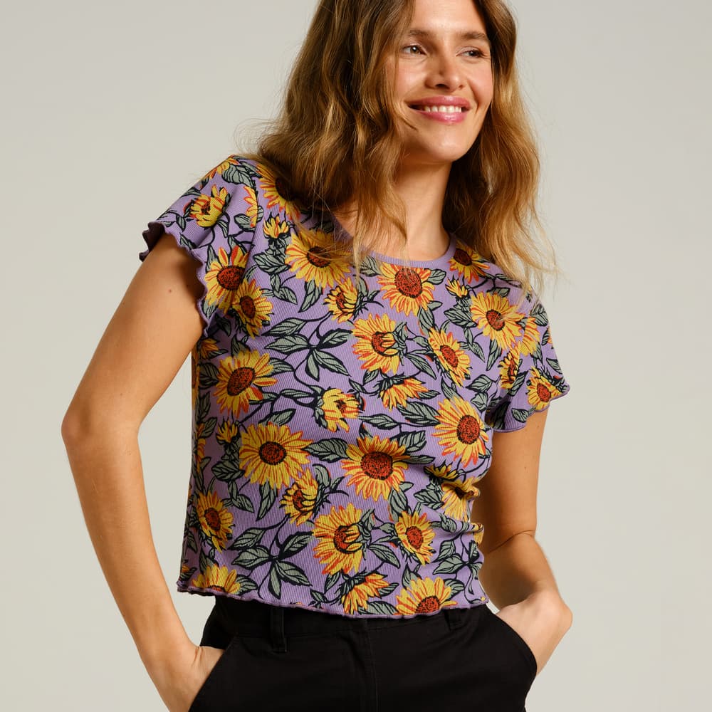 Rib Top Ven Sunflower Haze Purple