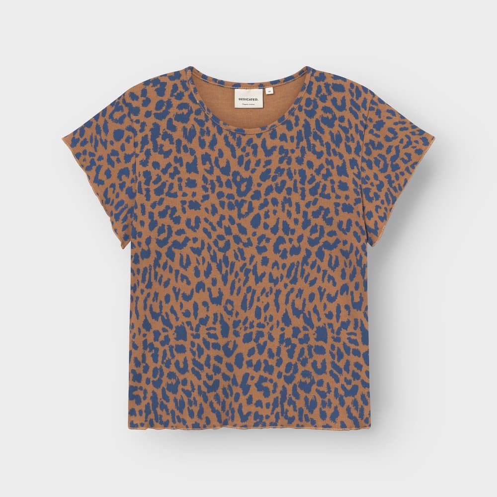 Rib Top Ven Leopard Light Brown