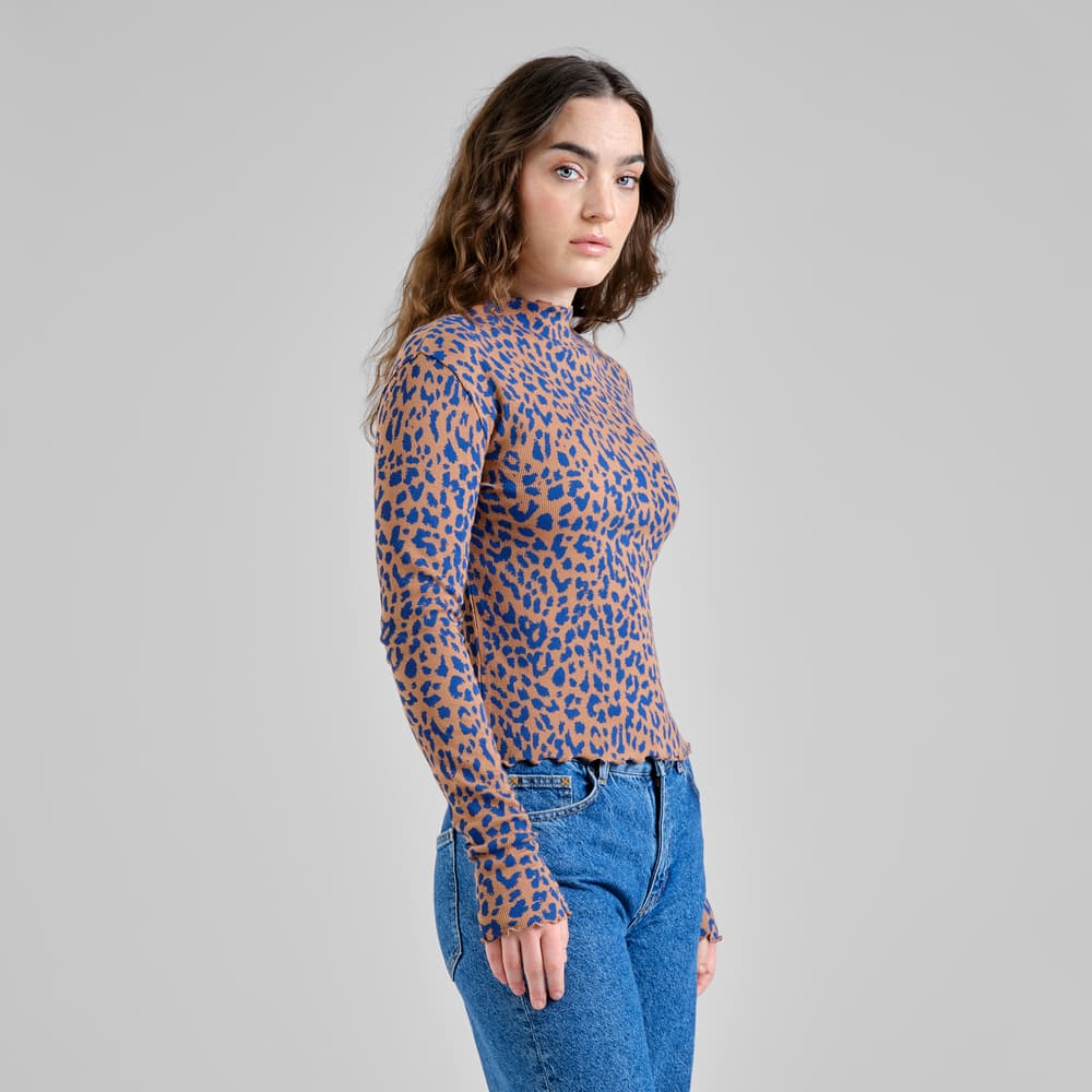Rib Top Ryd Leopard Light Brown