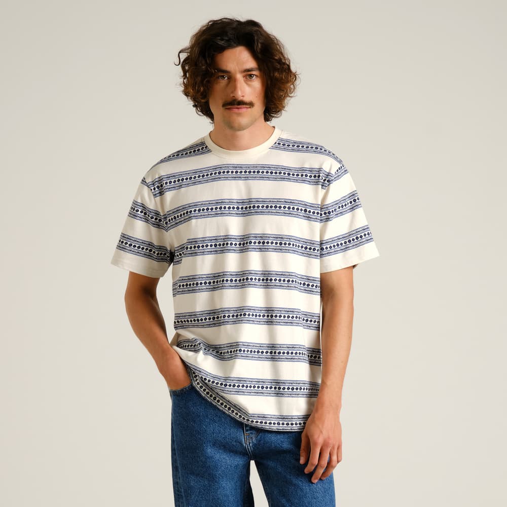 T-shirt Stockholm Floral Stripe Blue