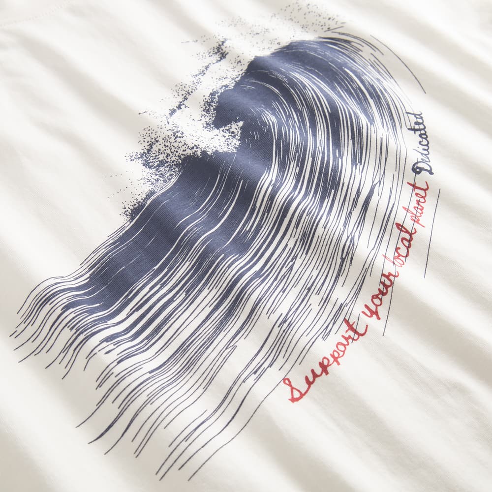 T-shirt Stockholm Support Line Wave Off-White