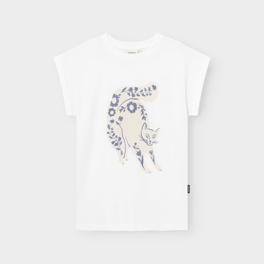 T-shirt Visby Flower Cat White