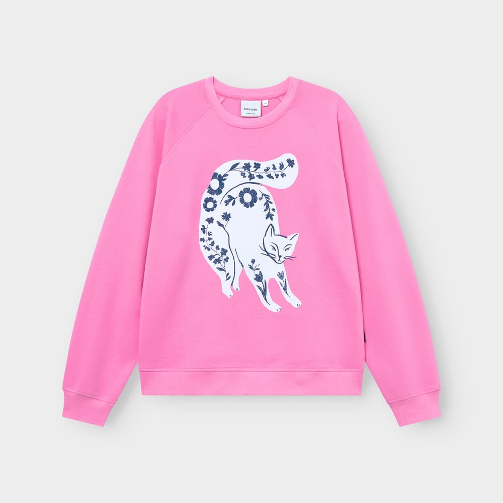 Sweatshirt Ystad Flower Cat Moonlite Pink