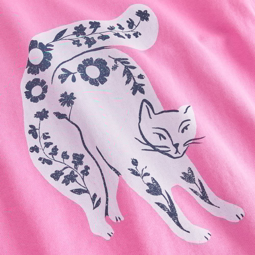 Sweatshirt Ystad Flower Cat Moonlite Pink