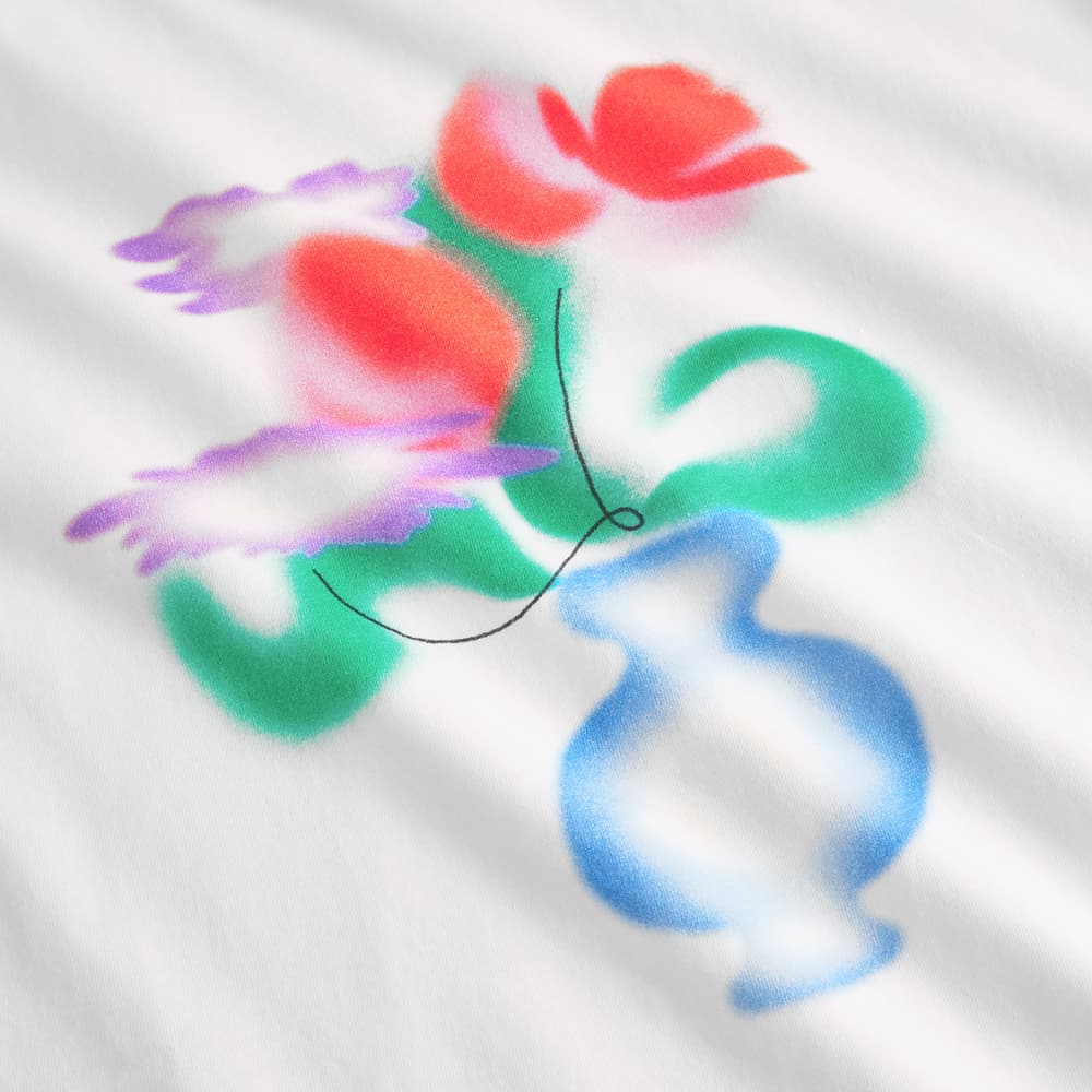 T-shirt Vadstena Spray Flowers White