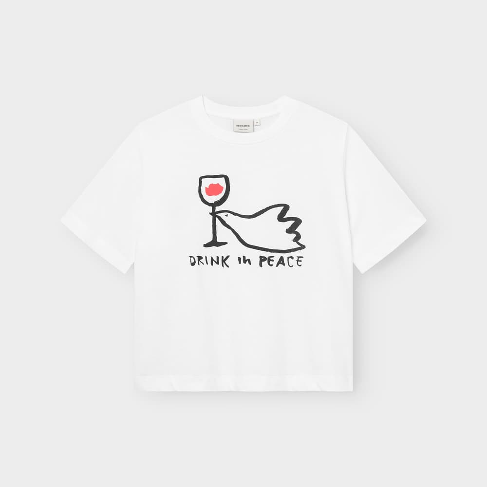 T-shirt Vadstena Drink In Peace White