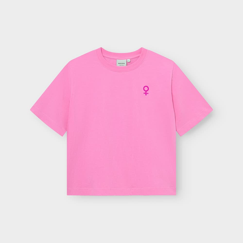 T-shirt Vadstena Femme Leaf EMB Moonlite Pink