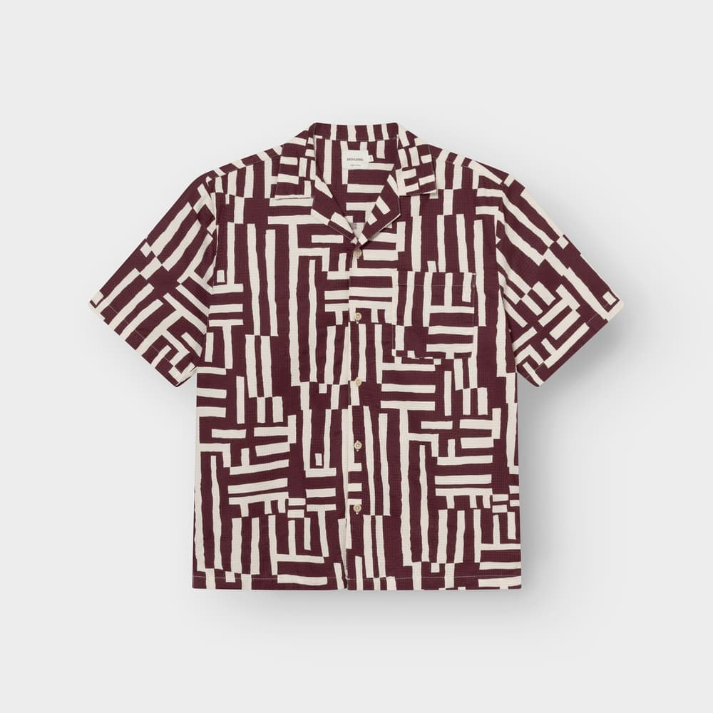 Shirt Marstrand Lines & Sticks Fig Red