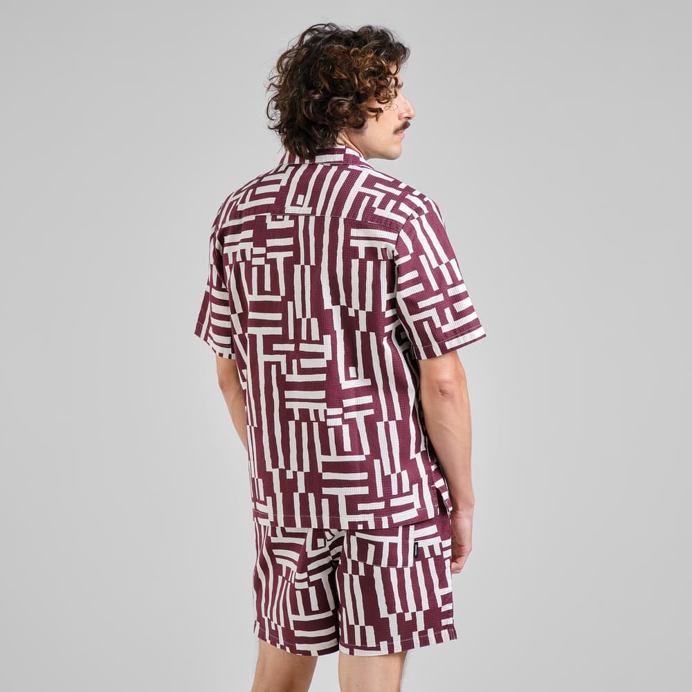 Shirt Marstrand Lines & Sticks Fig Red
