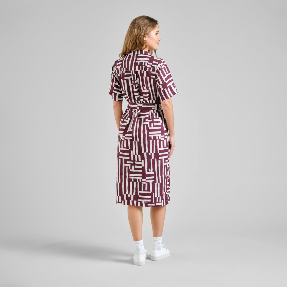 Shirt Dress Orrefors Lines & Sticks Fig Red