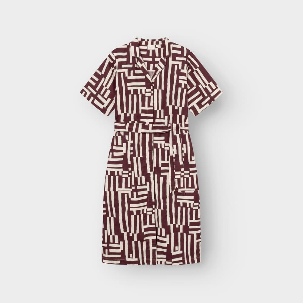Shirt Dress Orrefors Lines & Sticks Fig Red