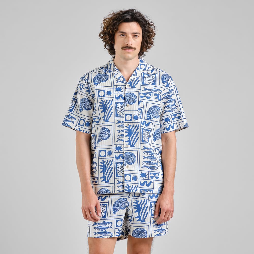 Shirt Marstrand Ocean Squares Oat White