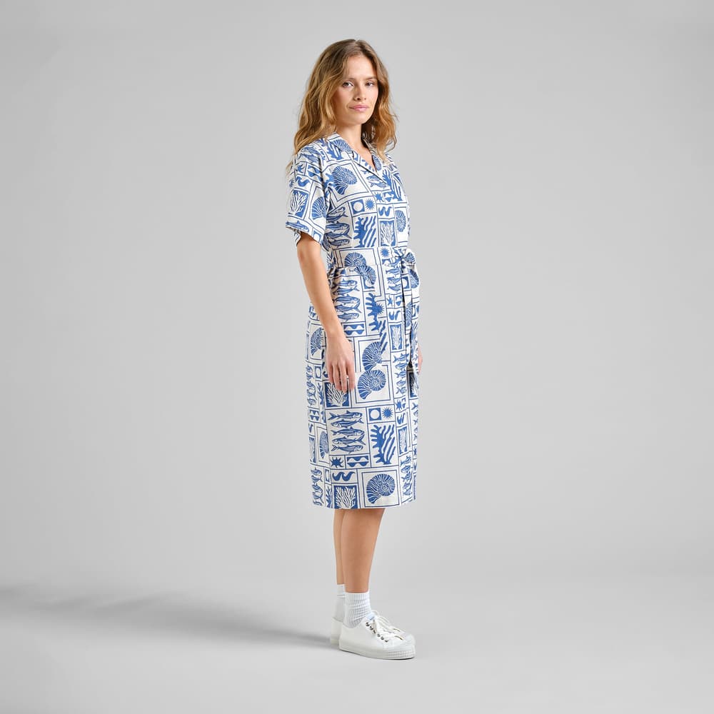 Shirt Dress Orrefors Ocean Squares Oat White
