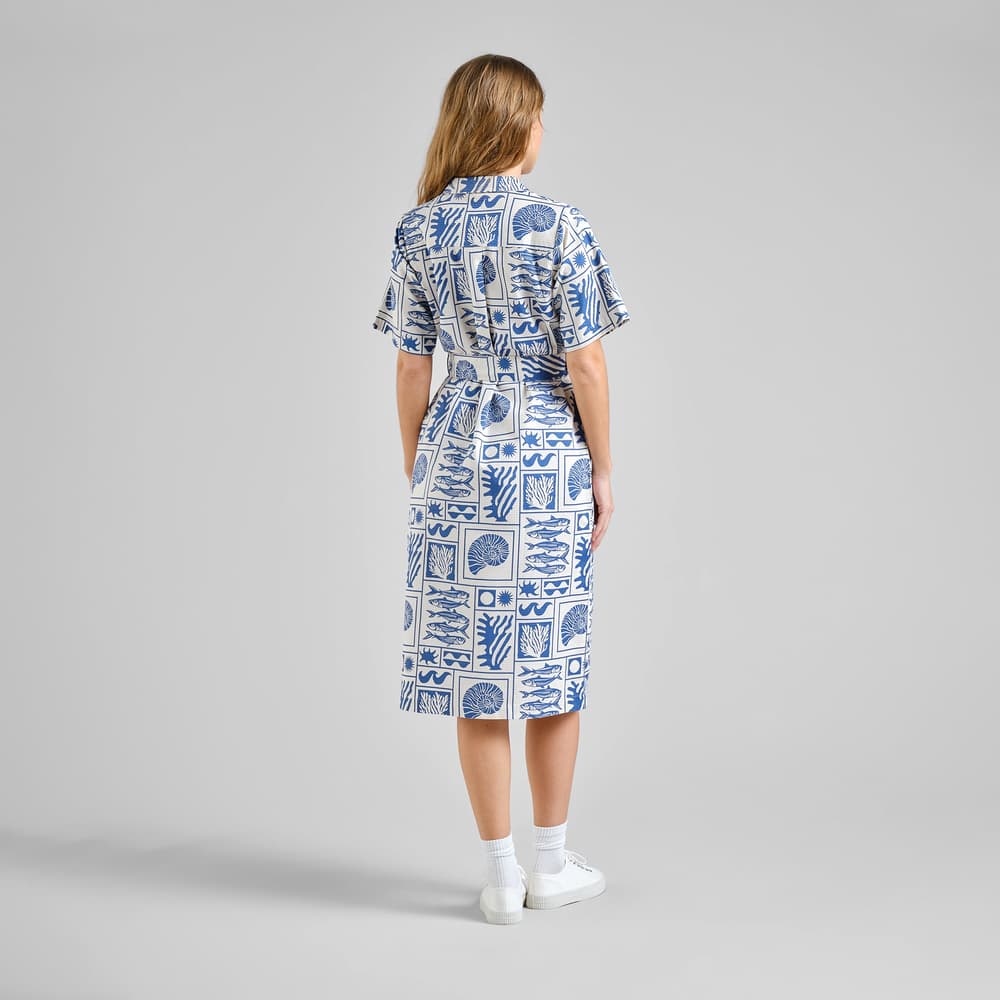 Shirt Dress Orrefors Ocean Squares Oat White