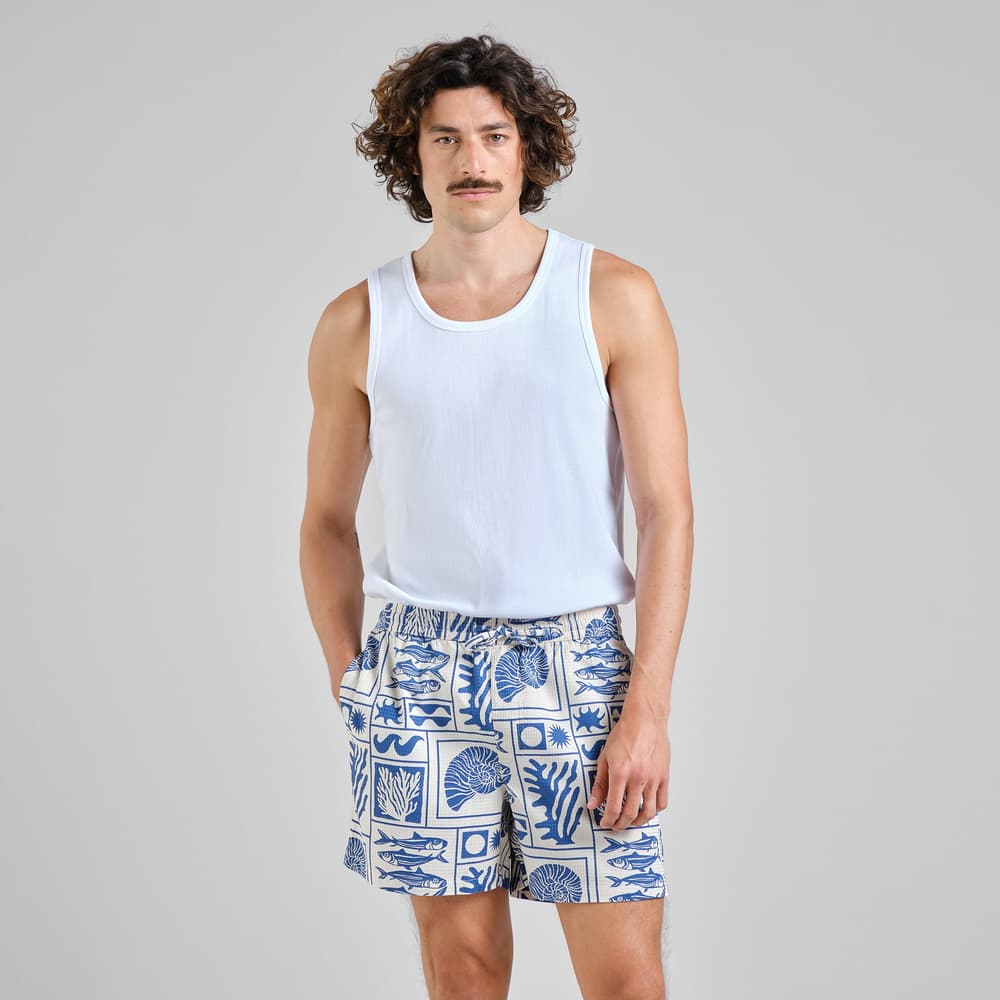 Shorts Essingen Ocean Squares Oat White
