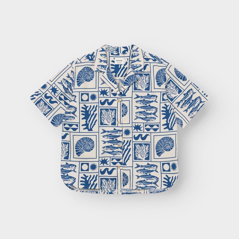 Shirt Torup Ocean Squares Oat White
