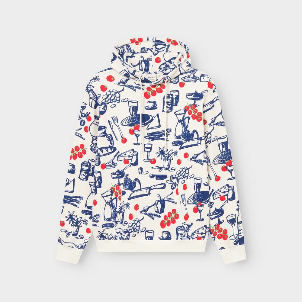 Hoodie Falun Dinner Time Oat White